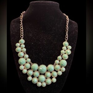 Minty green faceted statement necklace